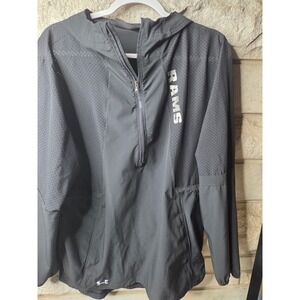 Under Armour Los Angeles Rams Womens Quarter Zip Windbreaker Jacket Black Hooded